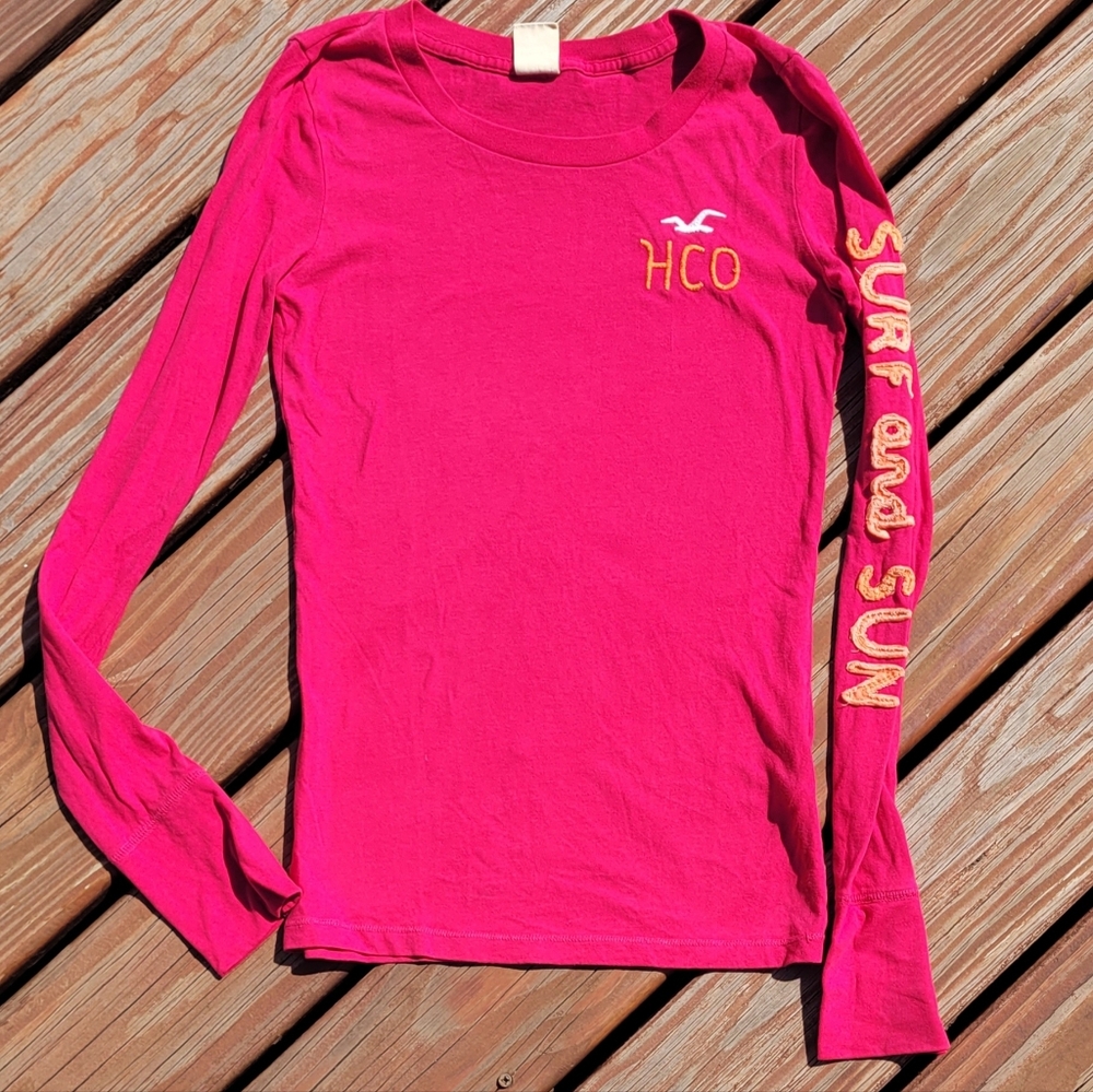 Vintange Hollister Pink Long Sleeve Shirt Surf And Sand Top Small